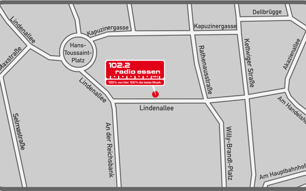 Nahansicht-Karte, um Radio Essen zu Fuß zu finden
