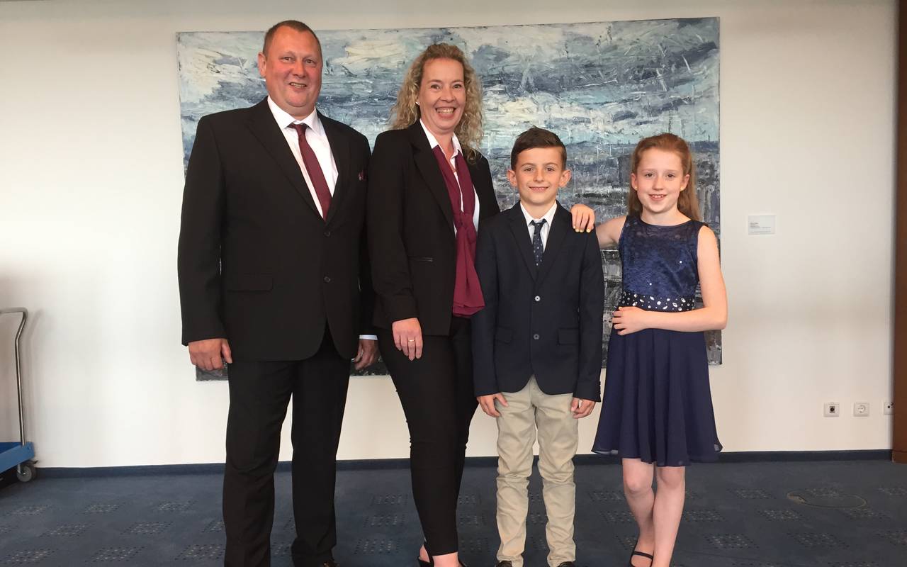 v.l.n.r.: Andreas Kaliga, Heike Kaliga, Noah Beckmann, Jillian-Alica Mattern