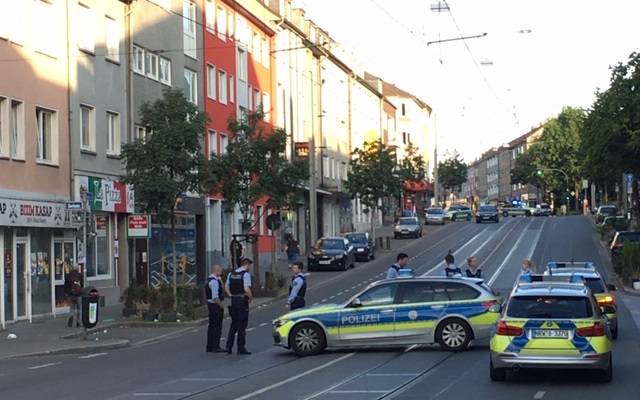 Polizeisperre auf der Altendorfer Straße