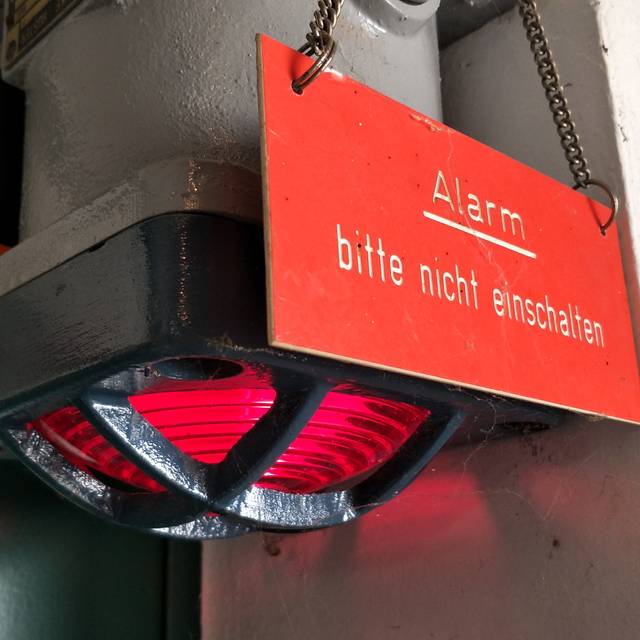 Alarmlampe in rot aus dem Bergbau