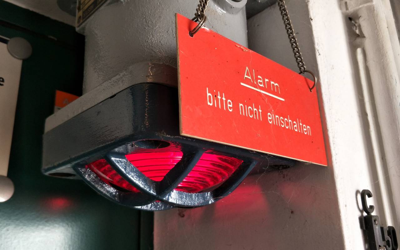 Alarmlampe in rot aus dem Bergbau