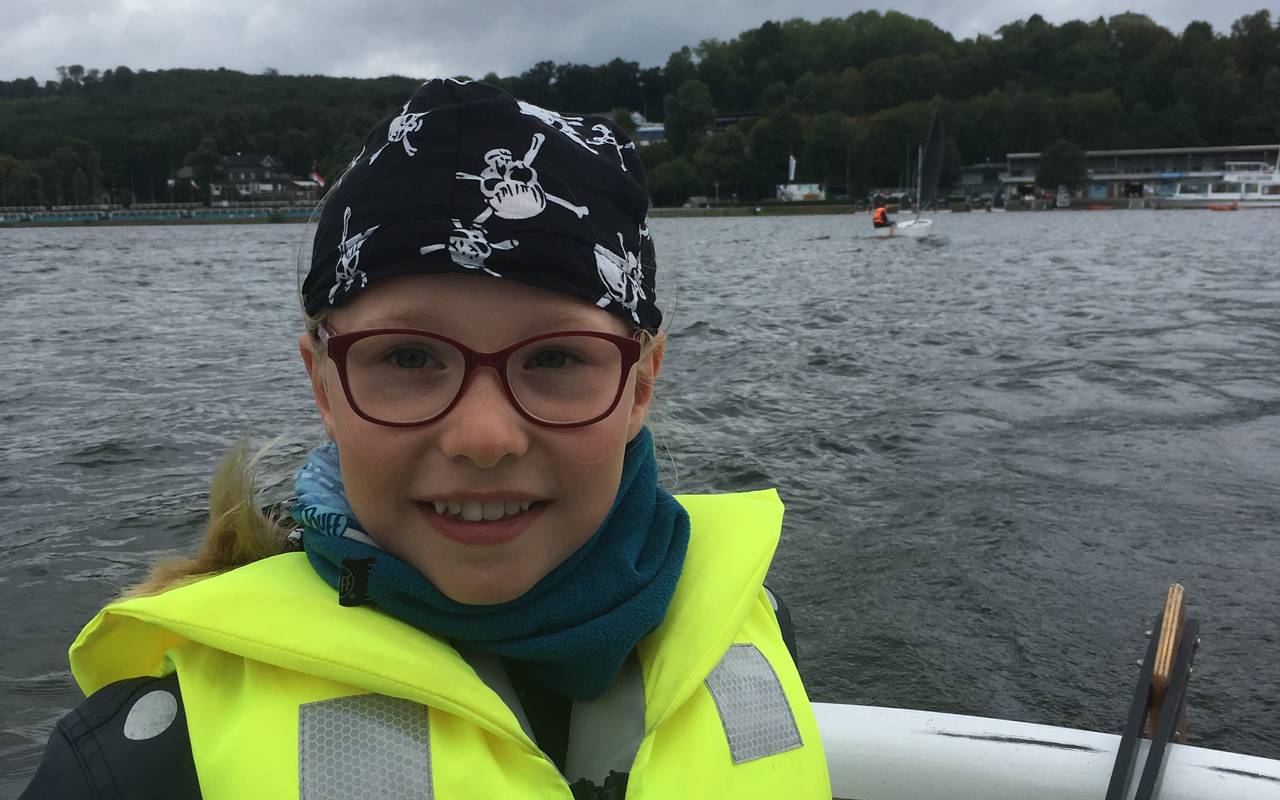 Ida aus Bredeney schippert Radio Essen über den See.