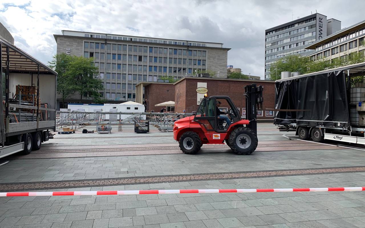 Essen Original Aufbau Bühne Innenstadt