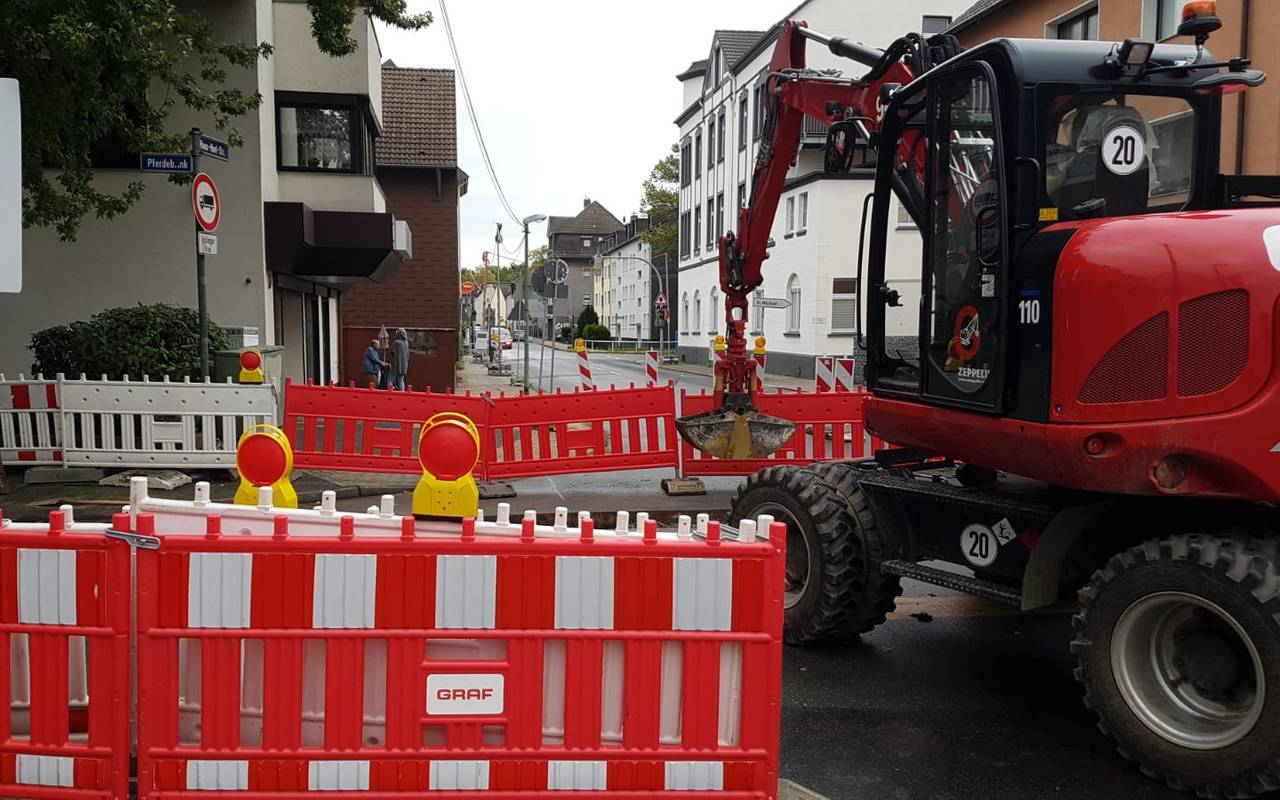 Baustelle in Dellwig auf der Haus-Horl-Straße
