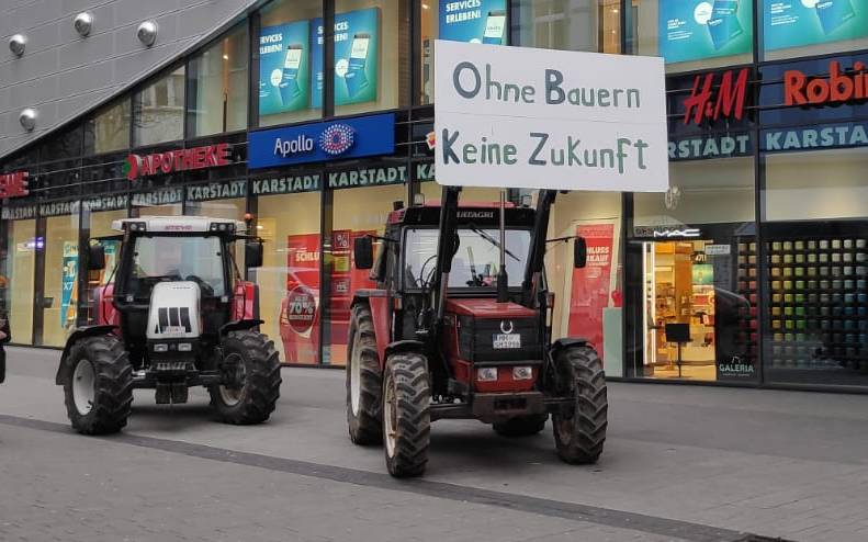 Bauern in der Innenstadt