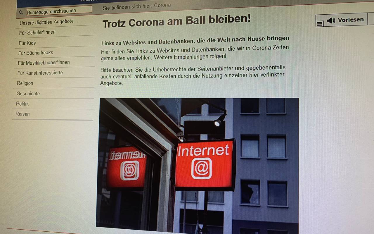 Online Portal der Stadtbibliothek Essen