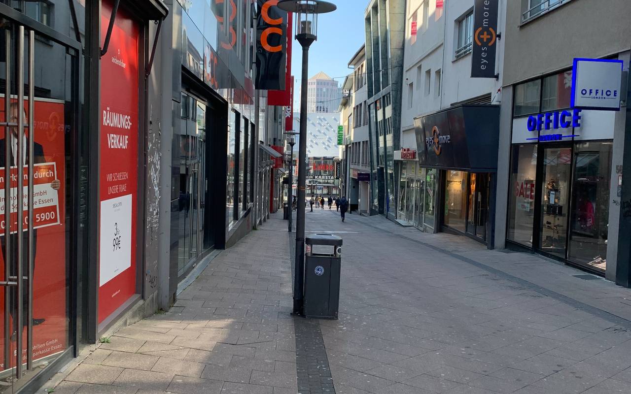 Leere Innenstadt von Essen in Corona-Krise