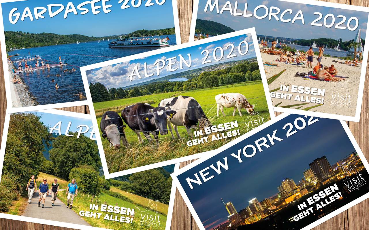 Die neue Kampagne wirbt mit augenzwinkernden Vergleichen, zum Beispeil der Essener Skyline und Manhatten.