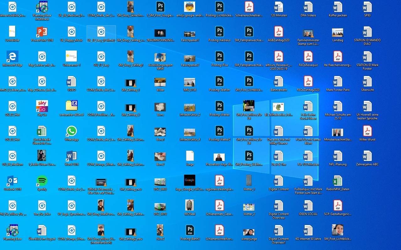 Ein unaufgeräumter Desktop