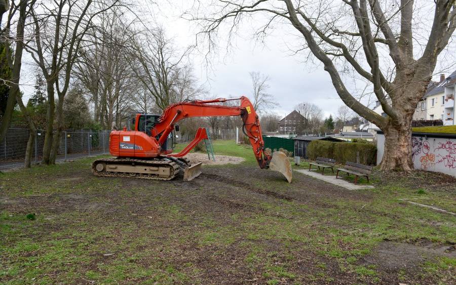 Arbeiten Grüngürtel Lehrstraße in Essen-Bochold