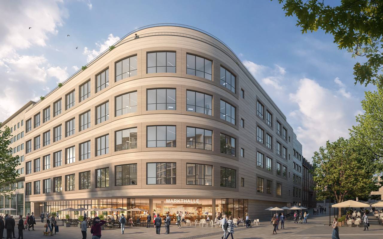 Aus Kaufhof wird Königshof, mit geschwungener Fassade und viel Glas.