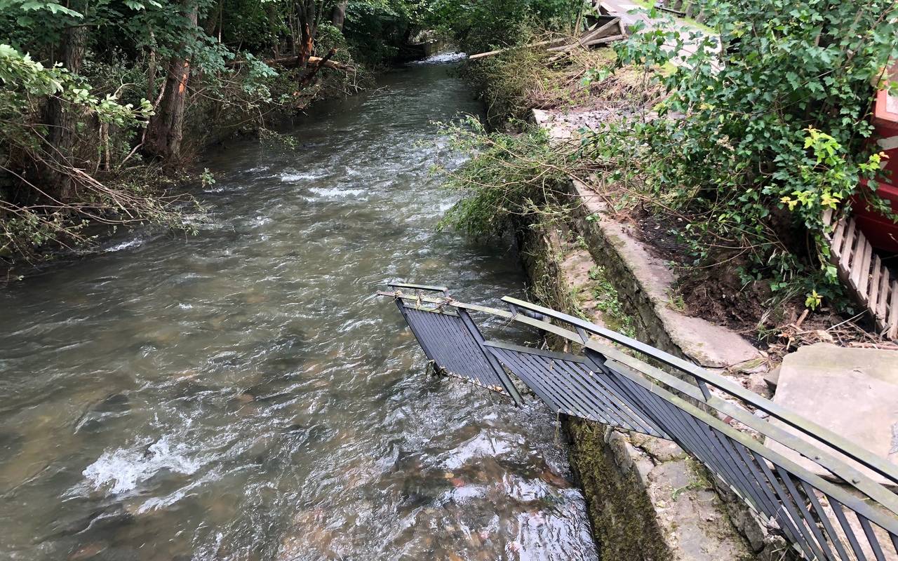 Hochwasser-Schäden am Deilbachhammer in Essen-Kupferdreh