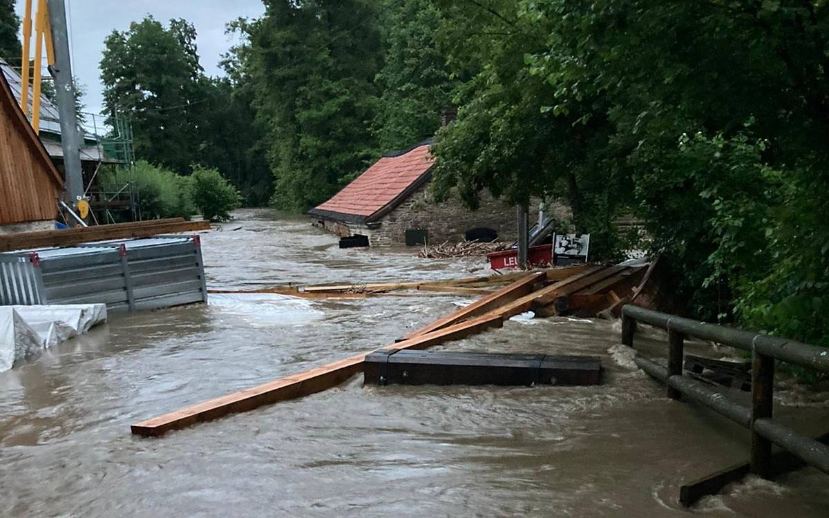 Hochwasser-Schäden am Deilbachhammer in Essen-Kupferdreh