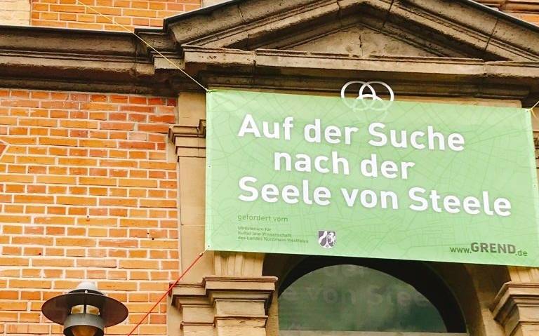 Werbeplakat für das Stück "Mensch Steele" im Theater Freudenhaus in Essen
