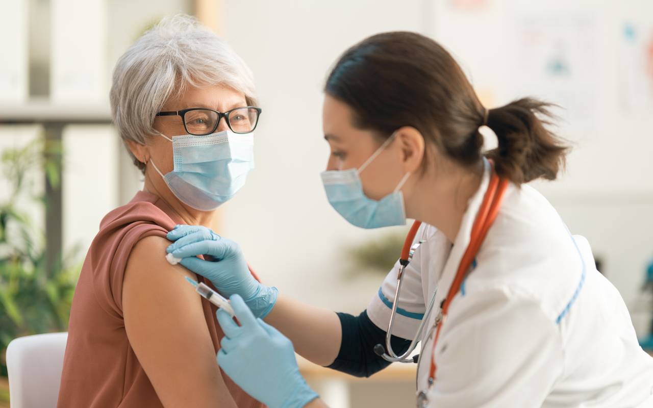 Senior couple at home