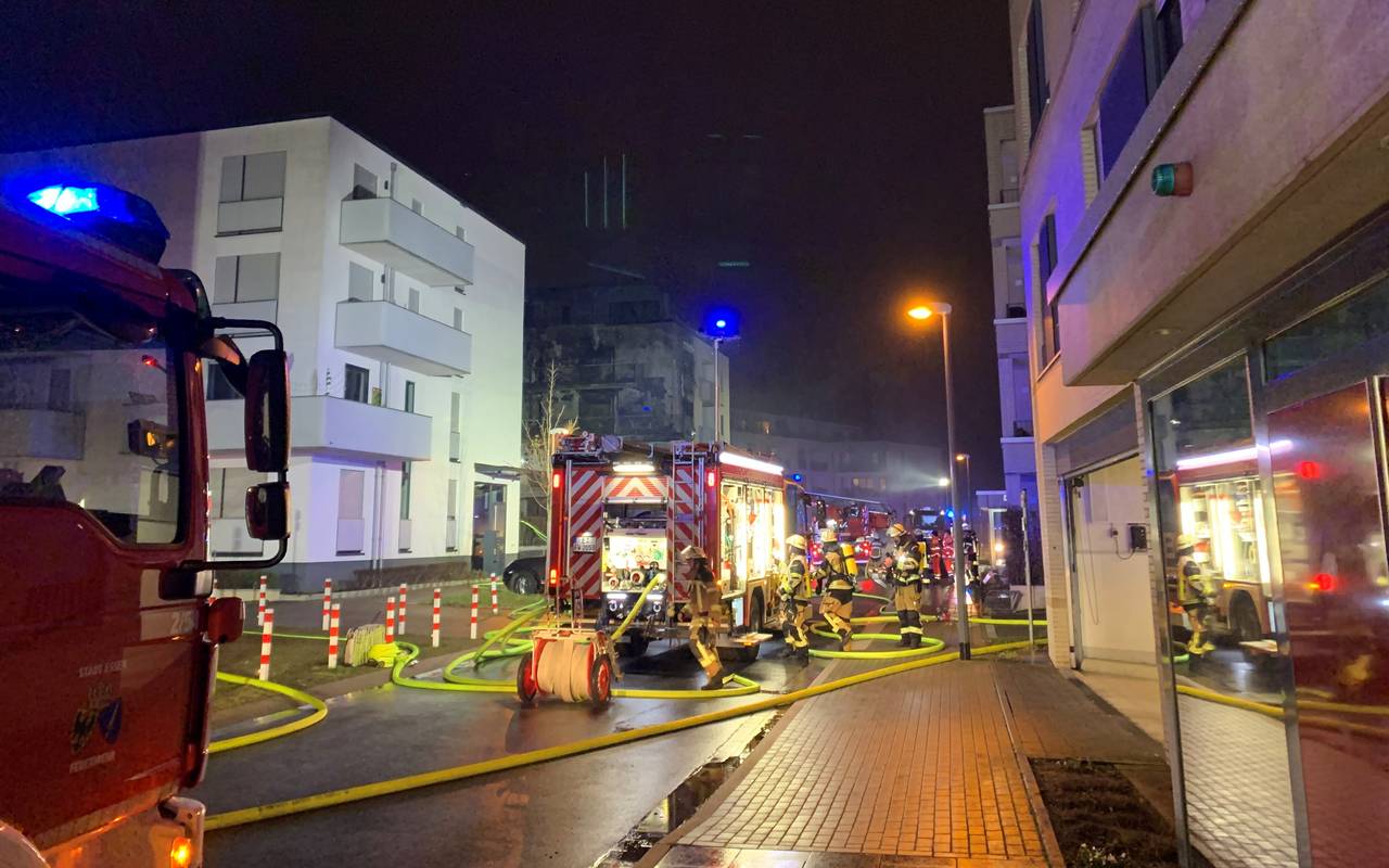 Brand an der Grünen Mitte Essen im Februar 2022