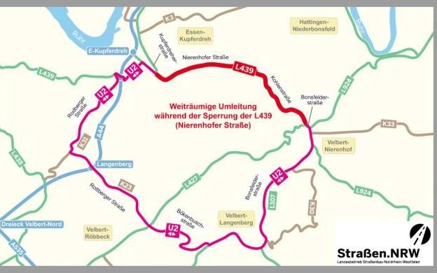 Weiträumige Umleitungsempfehlung während der Vollsperrung