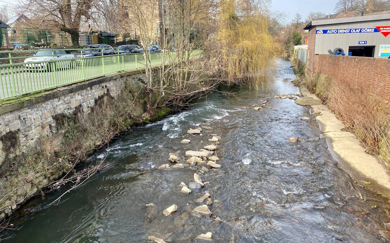 Der Deilbach nach dem Gülle-Austritt in Velbert