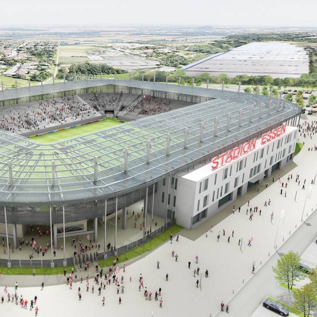 Pläne für Ausbau Stadion an der Hafenstraße in Essen