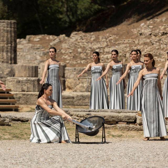 Probe zur Entzündung des olympischen Feuers in Griechenland