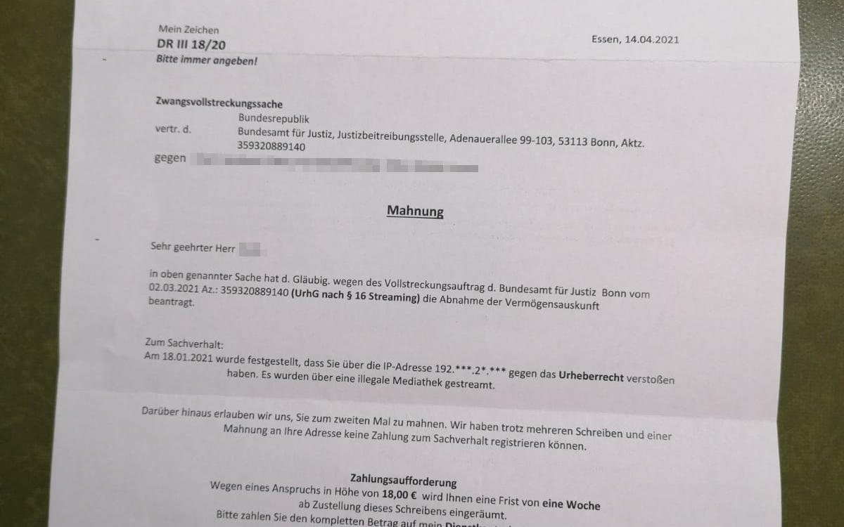 Betrüger-Brief in Essen-Frohnhausen