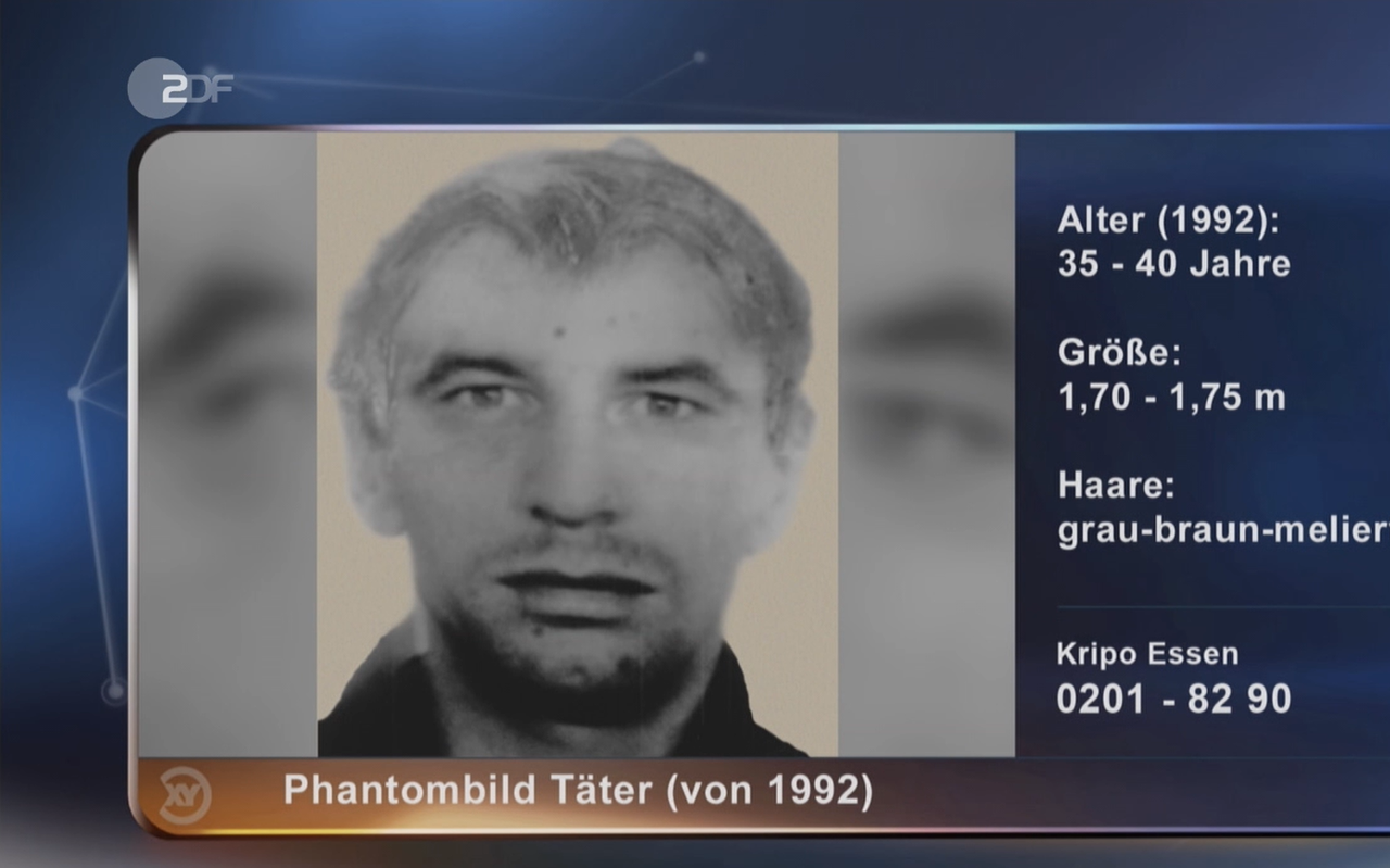 Phantombild zu Missbrauchsfällen aus Essen bei "Aktenzeichen XY"
