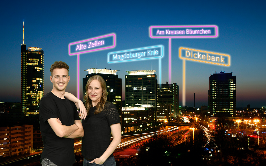 Skyline von Essen bei Nacht