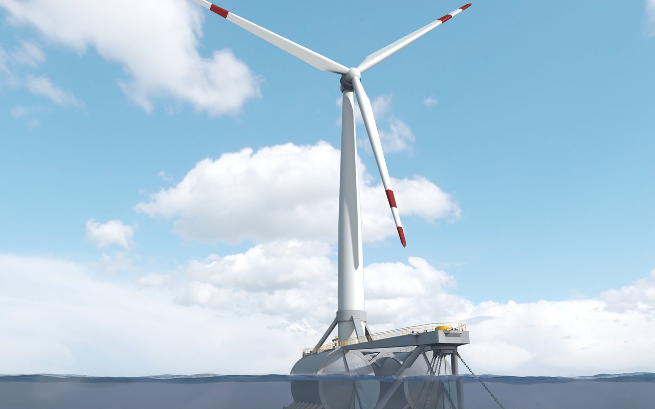 RWE aus Essen testet schwimmendes Windrad