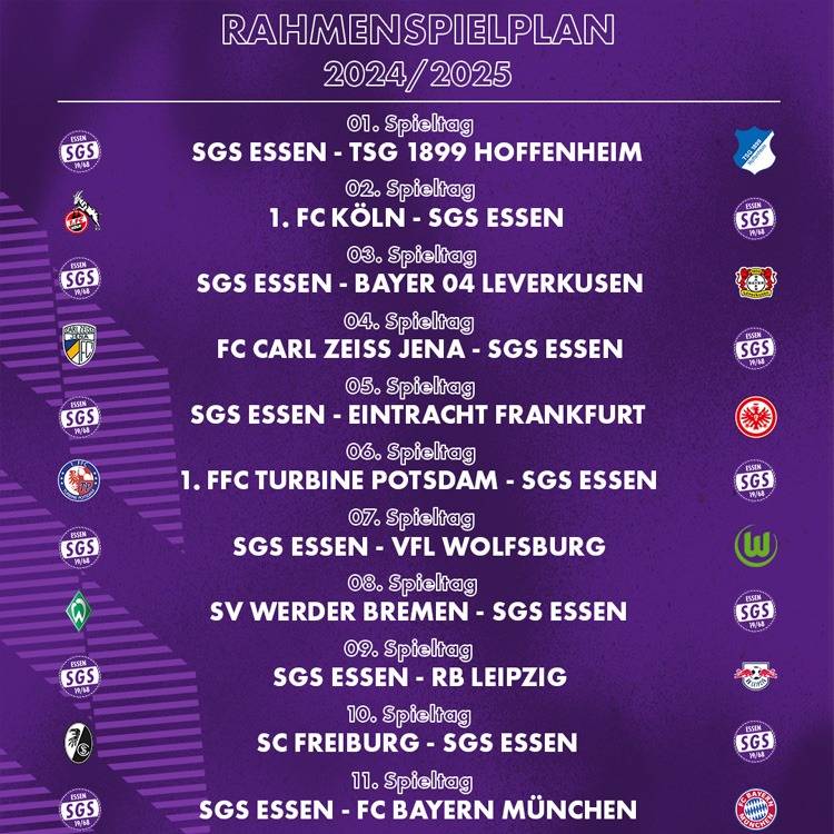 SGS Essen: Spielplan für die neue Saison ist da