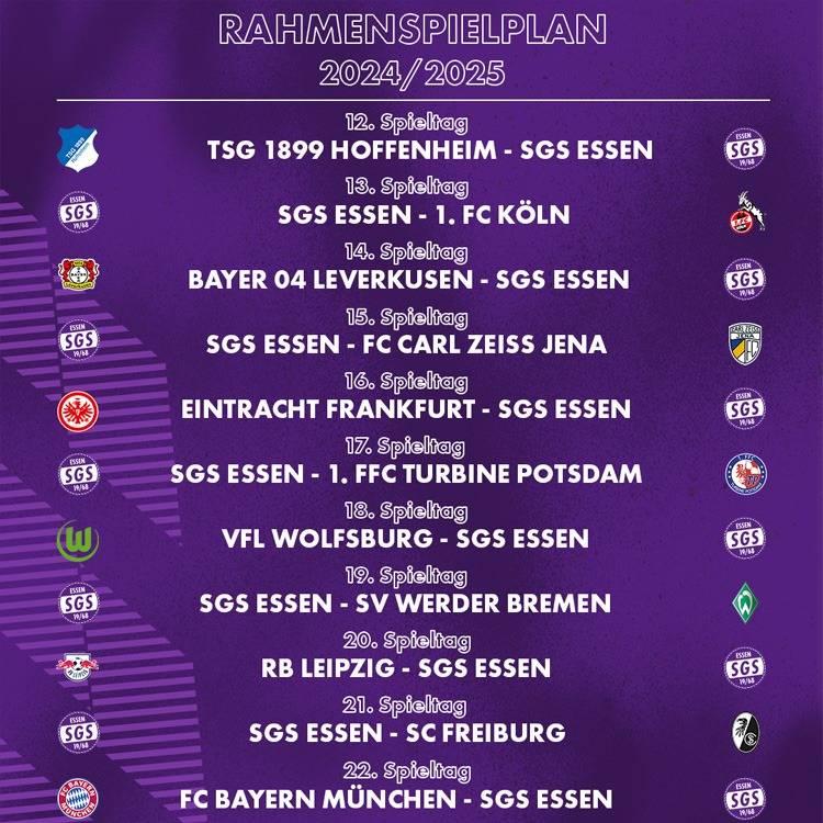 SGS Essen: Spielplan für die neue Saison ist da