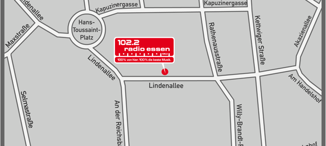 Nahansicht-Karte, um Radio Essen zu Fuß zu finden