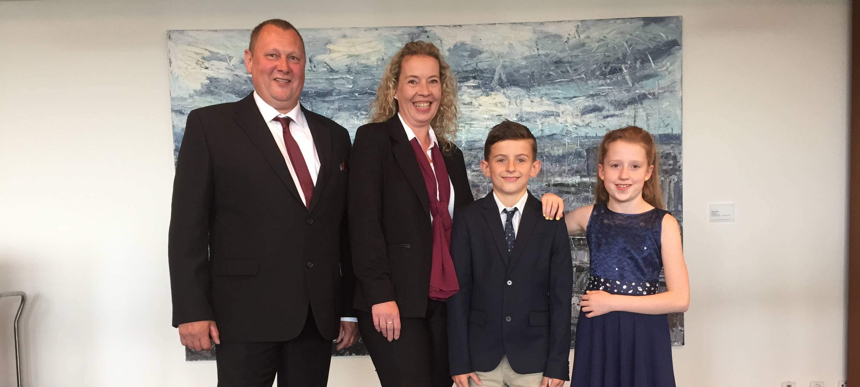 v.l.n.r.: Andreas Kaliga, Heike Kaliga, Noah Beckmann, Jillian-Alica Mattern