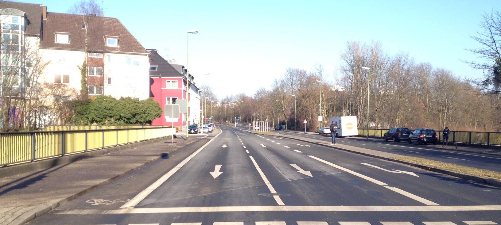 Gesperrte, leere Wittenbergstraße