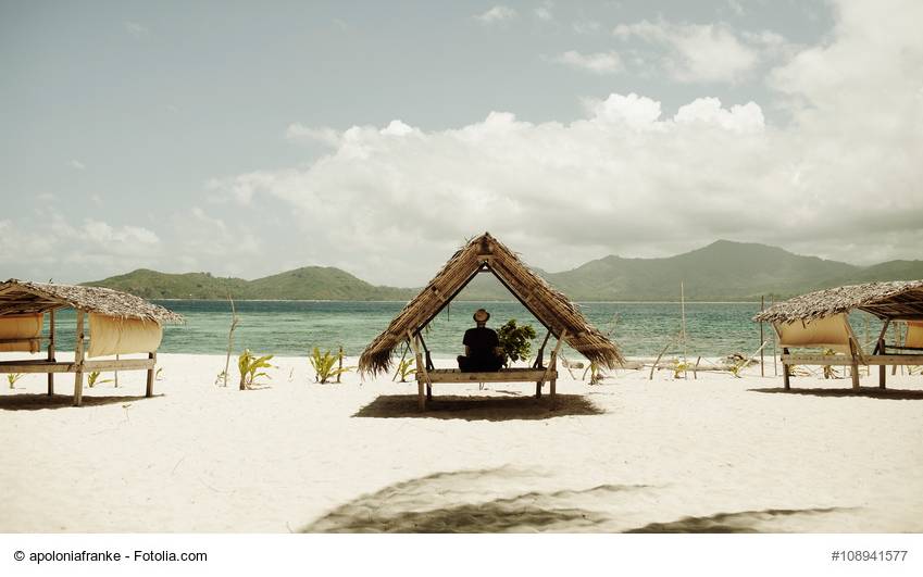 Strandhütte am Strand in der Karibik