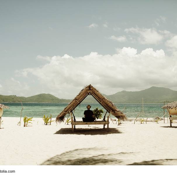 Strandhütte am Strand in der Karibik