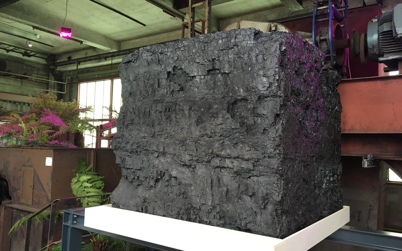 Ein riesen Quadrat aus Kohle wird im Moment im Ruhr Museum ausgestellt.