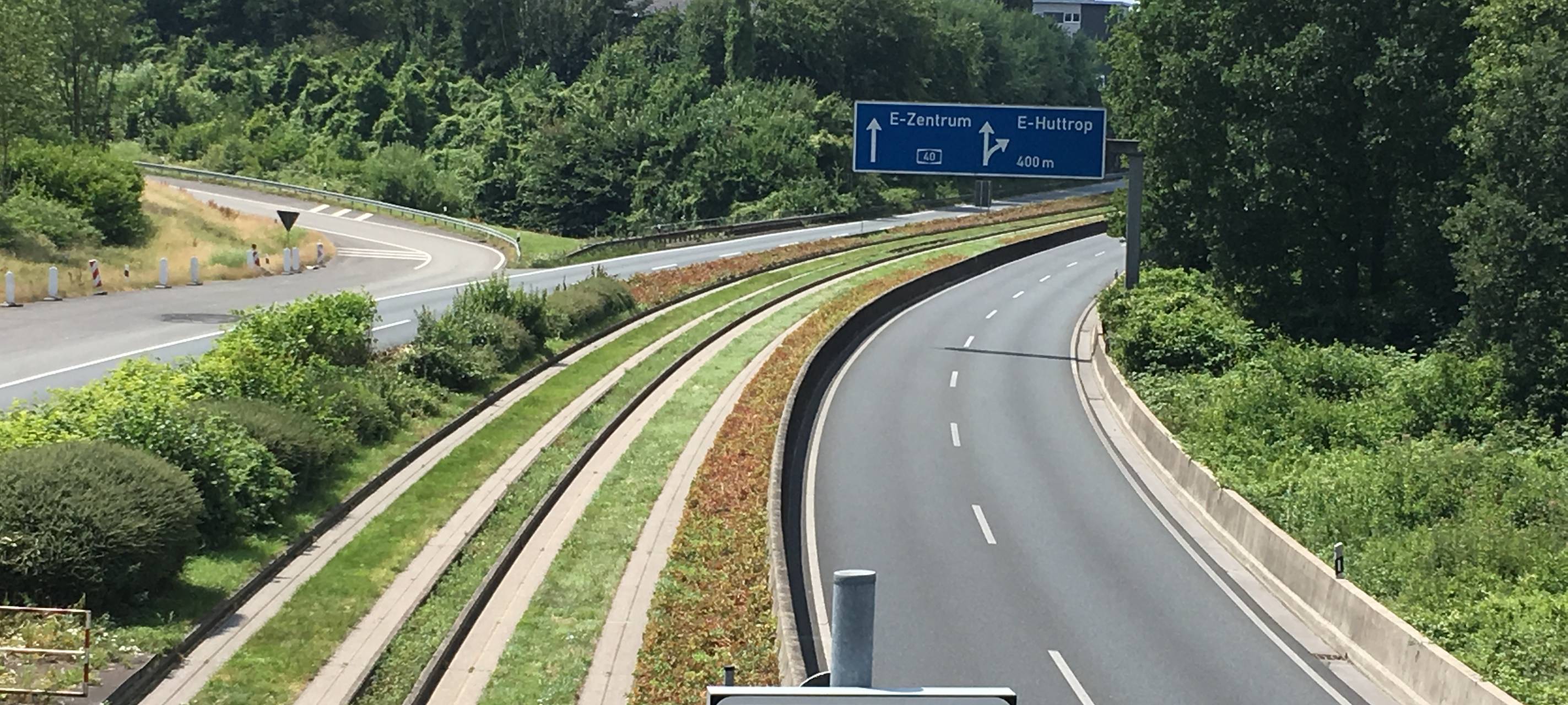 Wegen Bombenentschärfung in Huttrop leere A40