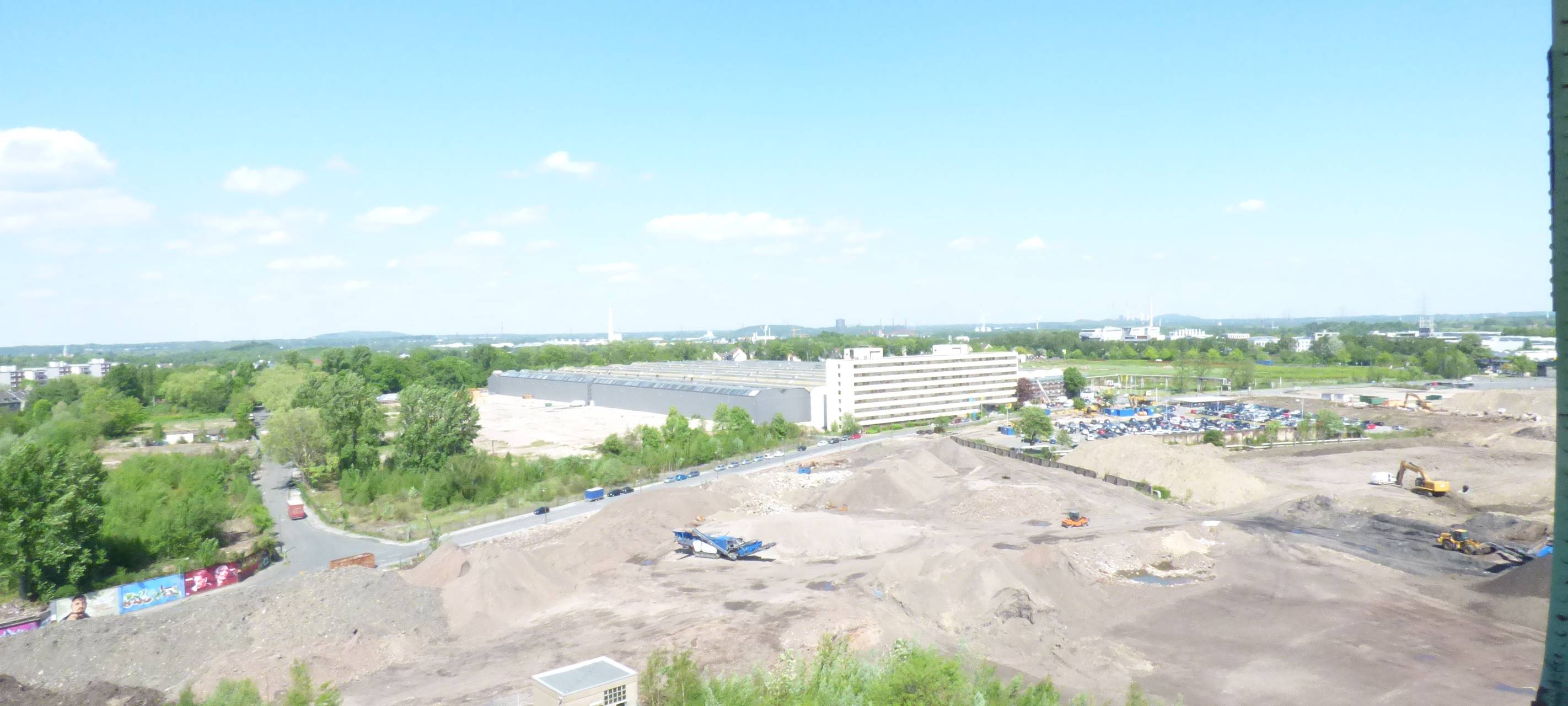 Blick auf die Baustelle vom neuen Essener Stadtteil Essen 51 von oben