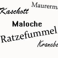 Ruhrpott-Wörter auf weißem Hintergrund