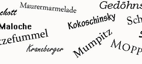 Ruhrpott-Wörter auf weißem Hintergrund