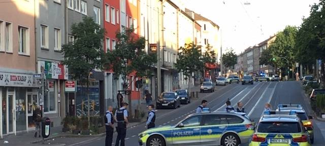 Polizeisperre auf der Altendorfer Straße