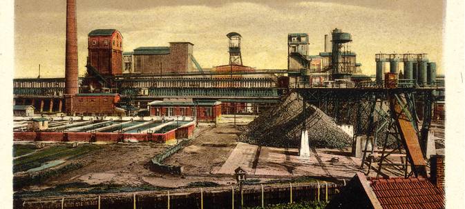 Historische Postkarte der Zeche Zollverein