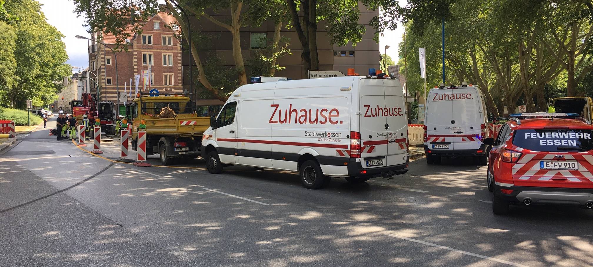 Gasleck auf der Ruhrallee