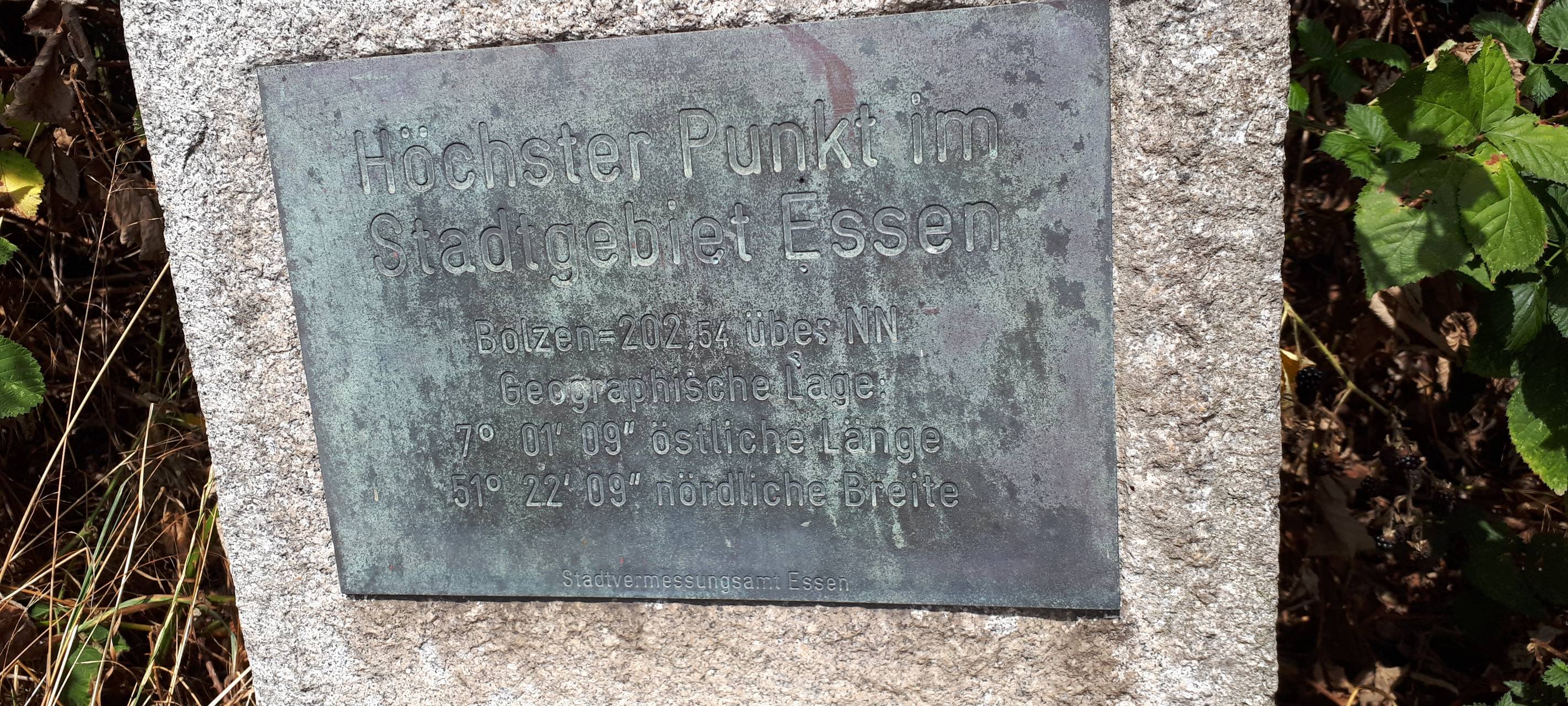 Dieser Stein markiert Essens höchsten Punkt