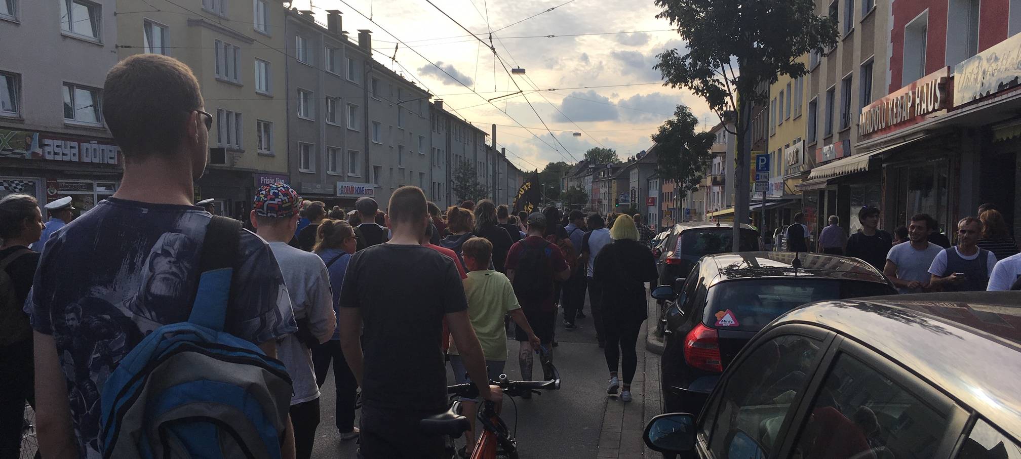 Demonstranten in Altendorf