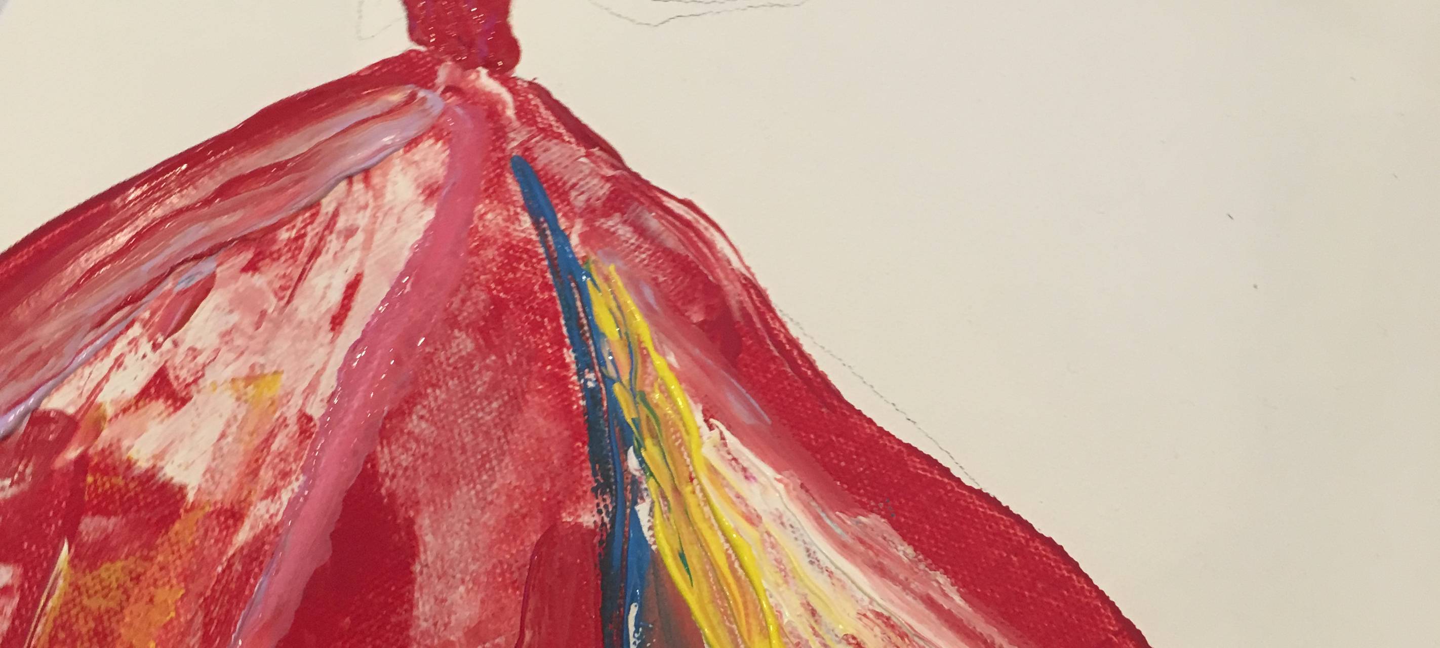 Frau in Radio Essen-Farben bei der Art Night in Essen-Borbeck