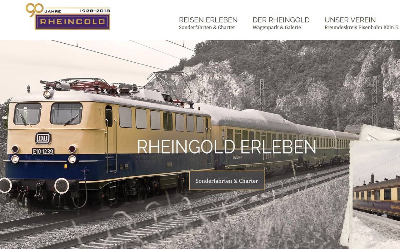 Das Bild zeigt den "Rheingold"-Zug, der zum ersten Mal 1928 im Einsatz war.