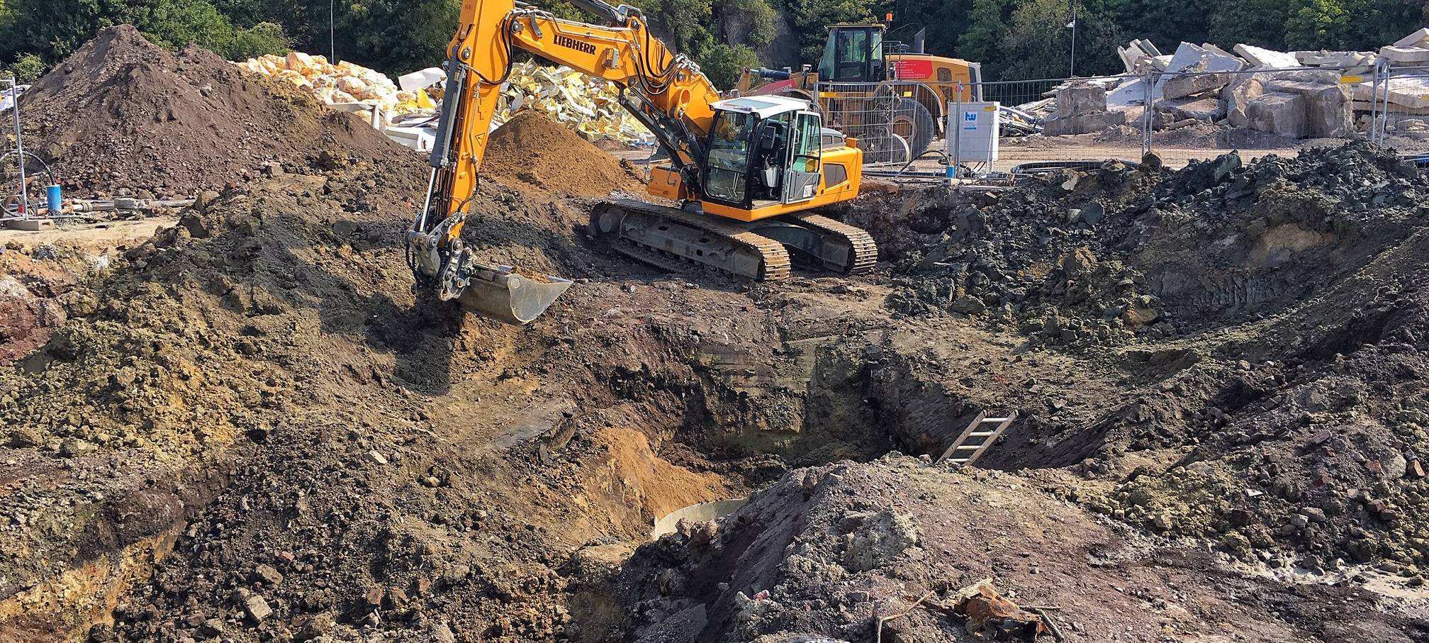 So sieht die Fundstelle der Bombe derzeit aus.