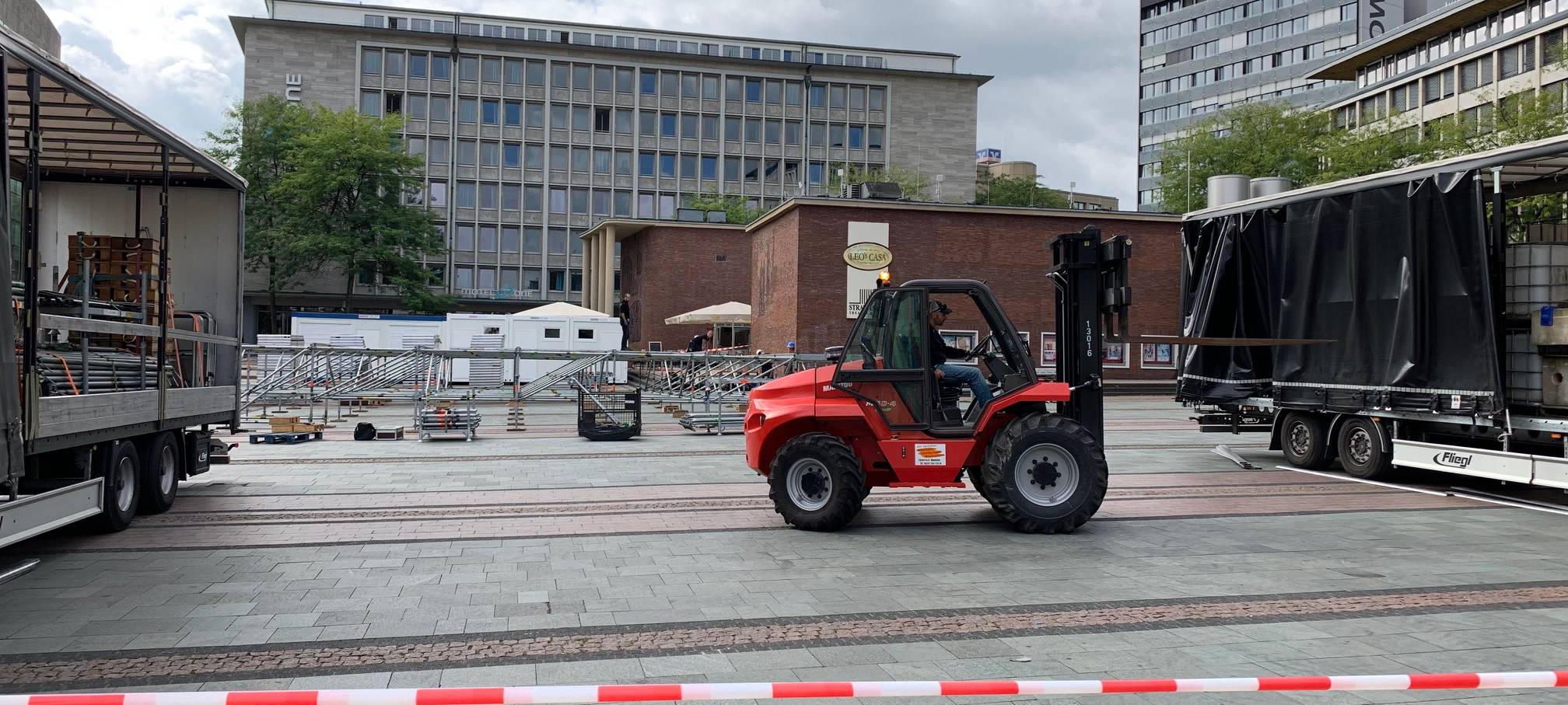 Essen Original Aufbau Bühne Innenstadt
