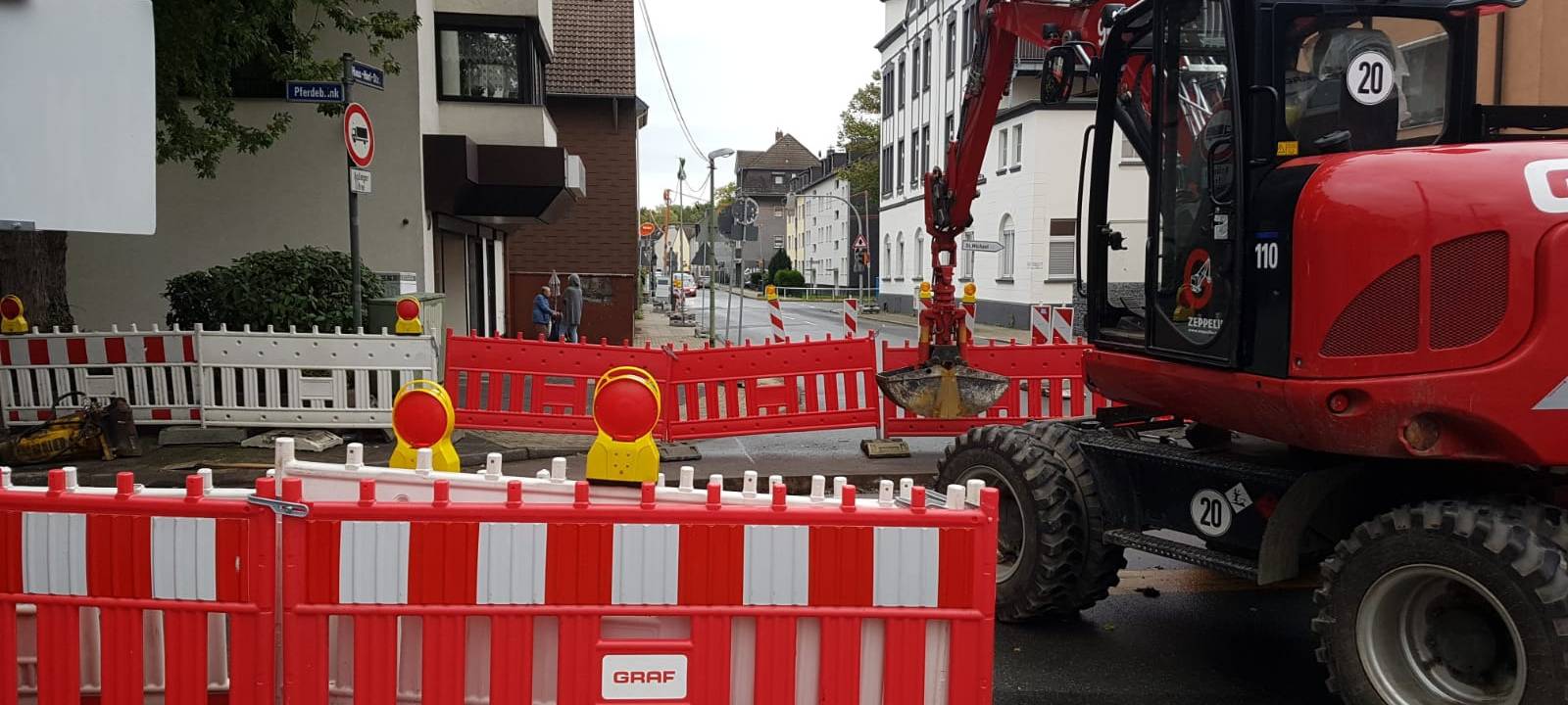 Baustelle in Dellwig auf der Haus-Horl-Straße